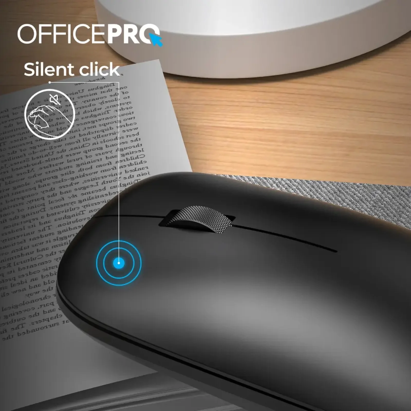 Мышь беспроводная OfficePro M225B Silent Click Wireless Black UA