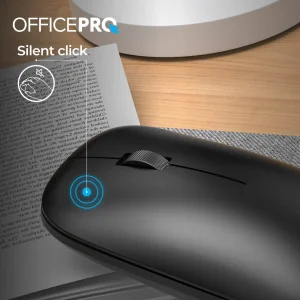 Мышь беспроводная OfficePro M225B Silent Click Wireless Black UA