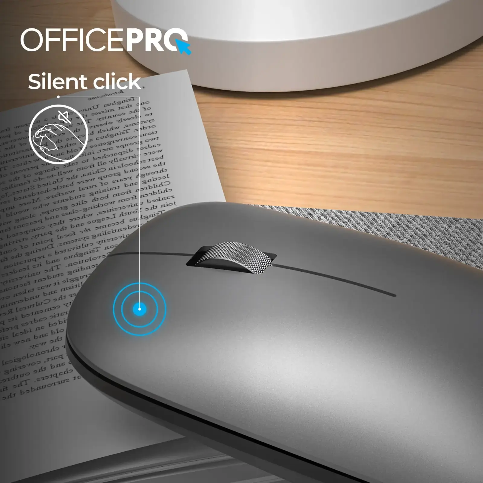 Мышь беспроводная OfficePro M225G Silent Click Gray UA