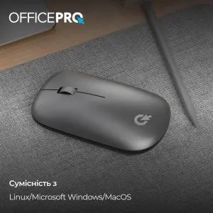 Мышь беспроводная OfficePro M225G Silent Click Gray UA