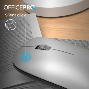 Мышь беспроводная OfficePro M225S Silent Click Silver UA