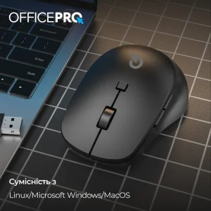 Мышь беспроводная OfficePro M305B Black UA