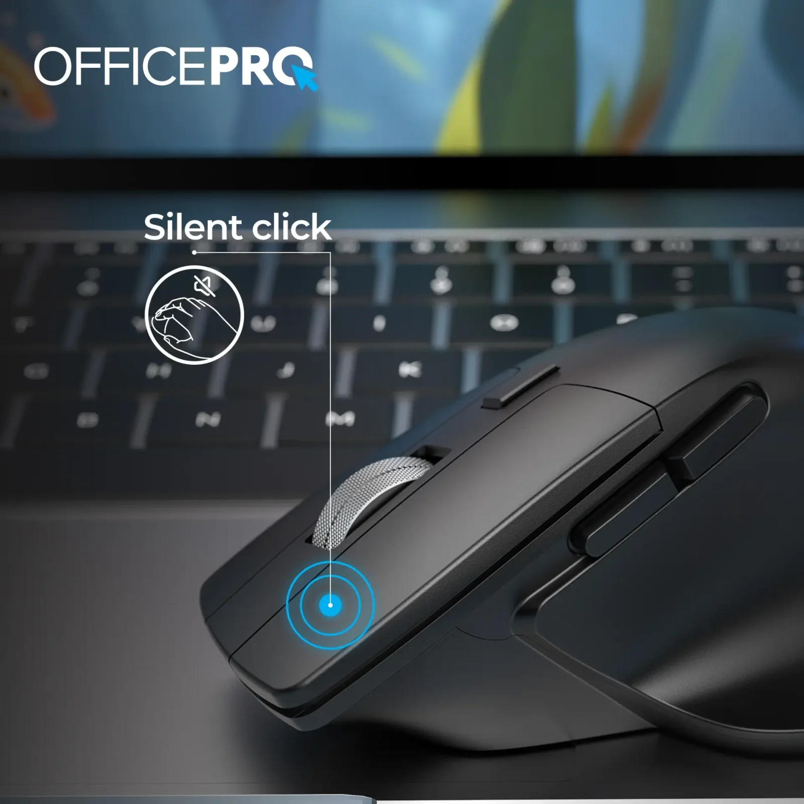 Мышь беспроводная OfficePro M395B Silent Click Black UA