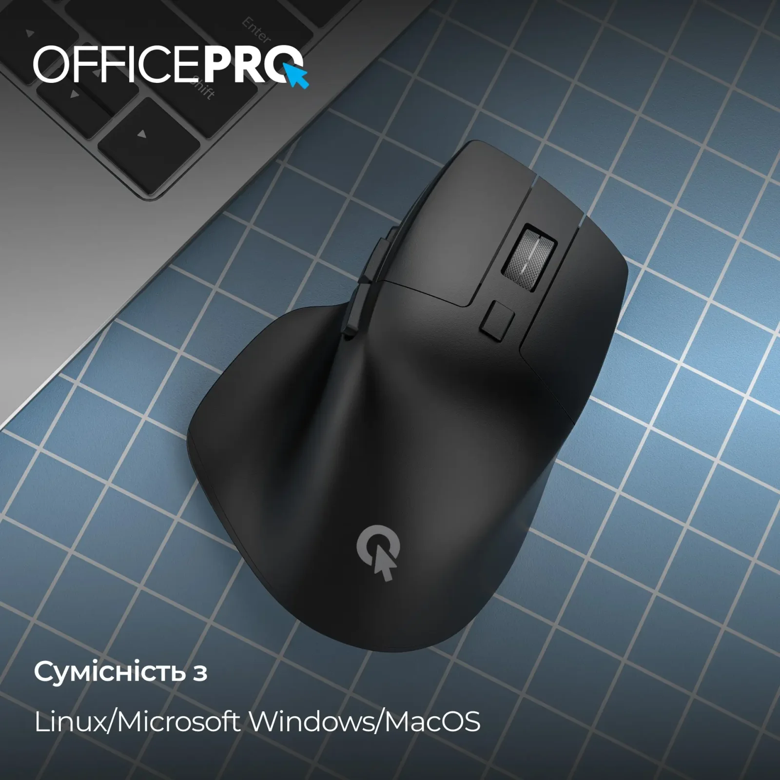 Мышь беспроводная OfficePro M395B Silent Click Black UA
