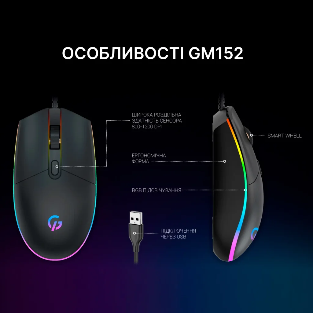 Миша GamePro GM152 Black UA