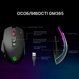 Миша GamePro Nitro GM365 Black UA
