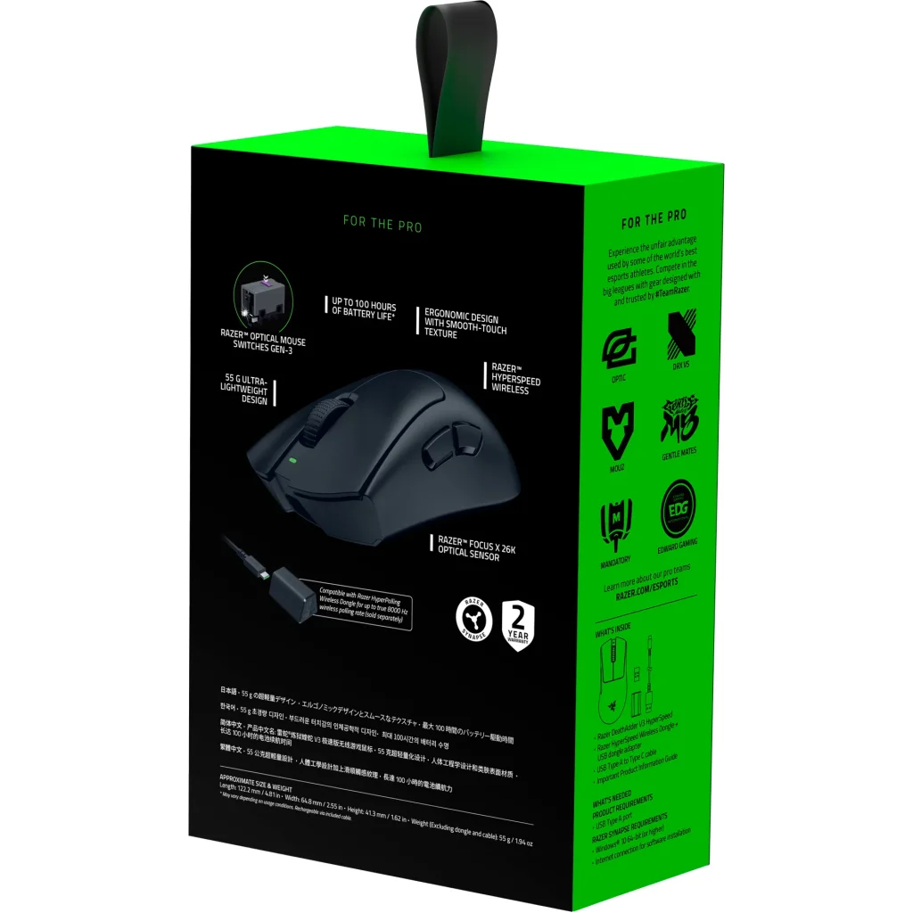 Миша бездротова Razer DeathAdder V3 Hyperspeed Black (RZ01-05140100-R3G1) UA