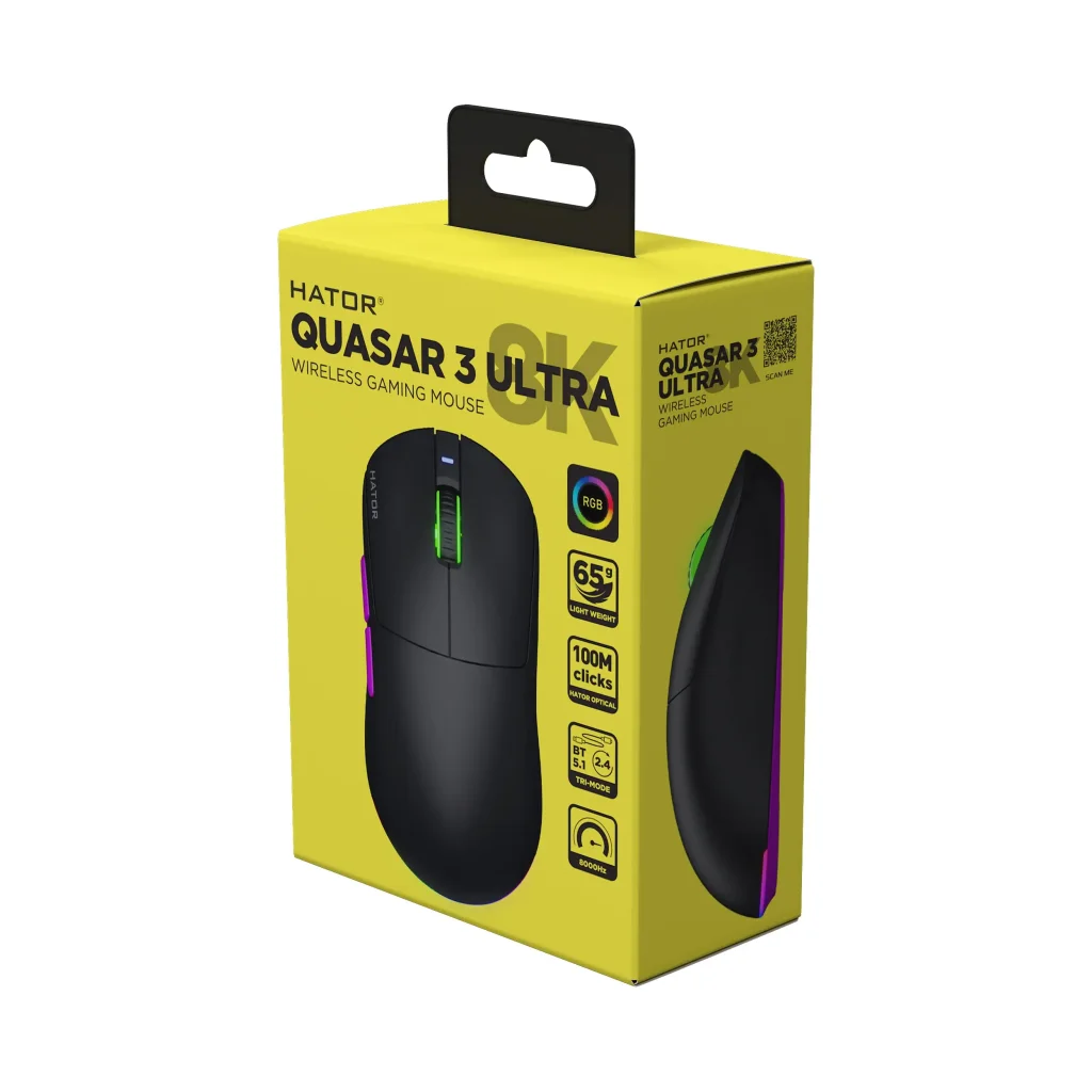 Миша бездротова Hator Quasar 3 Ultra 8K Wireless Black (HTM770) UA