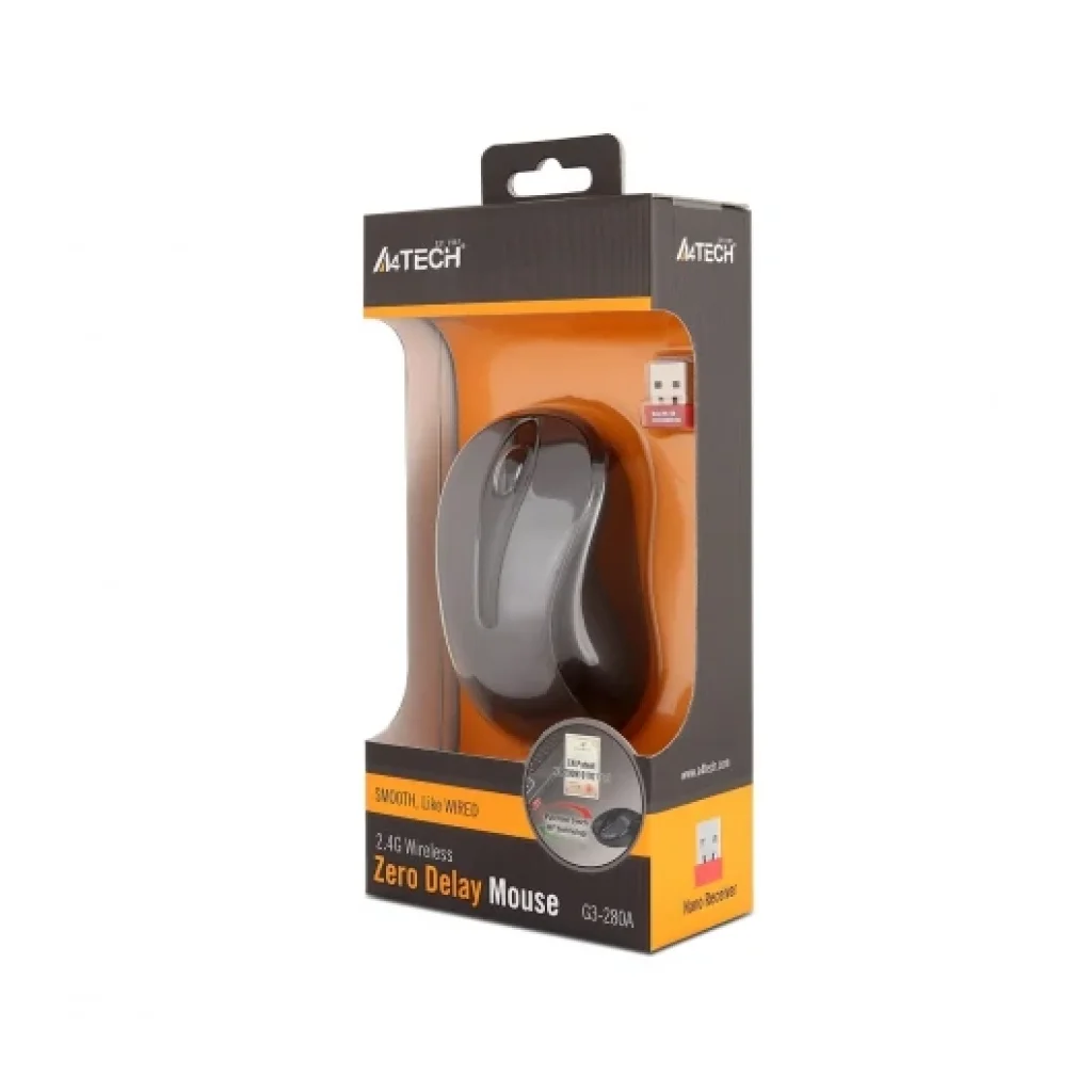 Миша бездротова A4Tech G3-280A Grey USB, G3-280A (Grey) UA