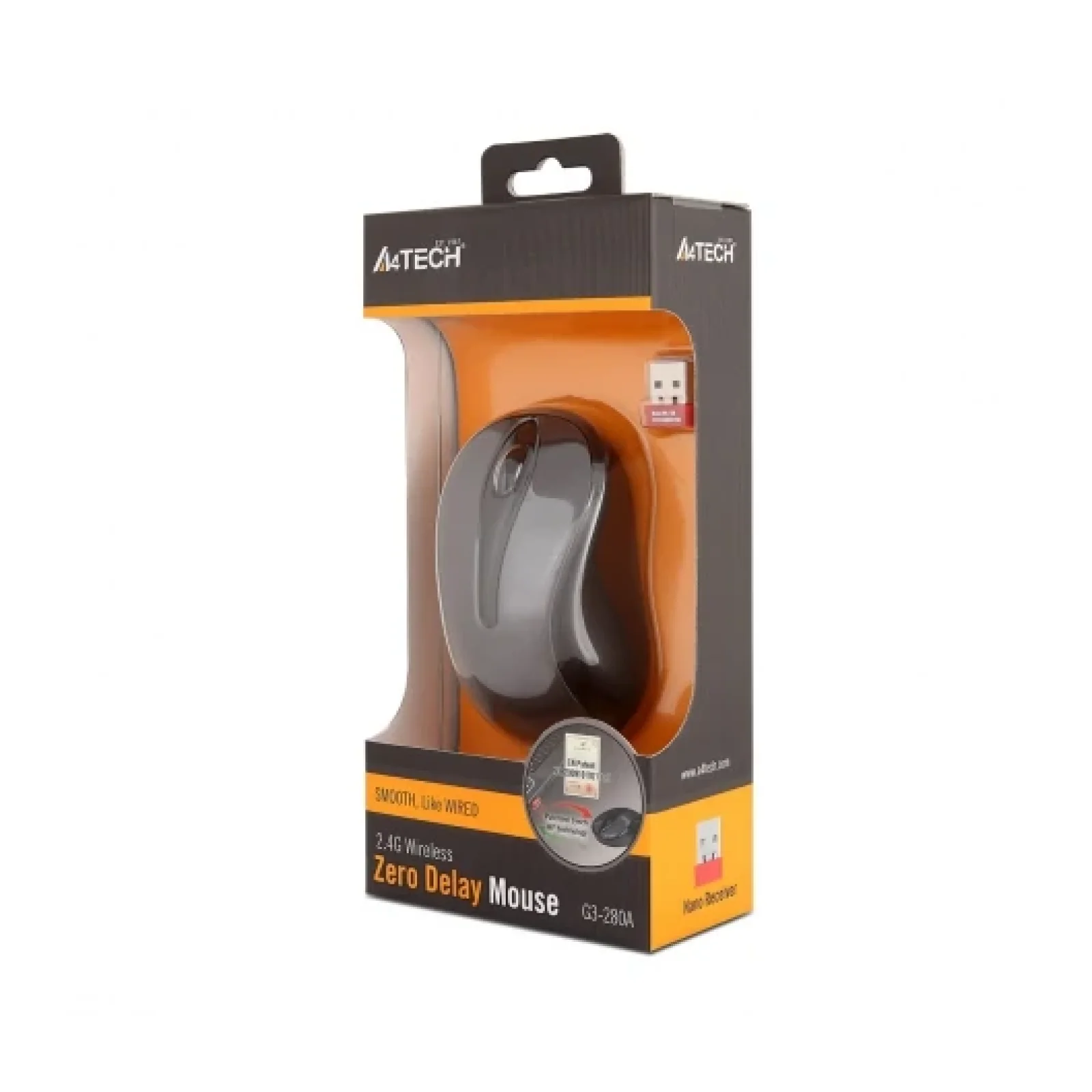 Мышь беспроводная A4Tech G3-280A Grey USB, G3-280A (Grey) UA
