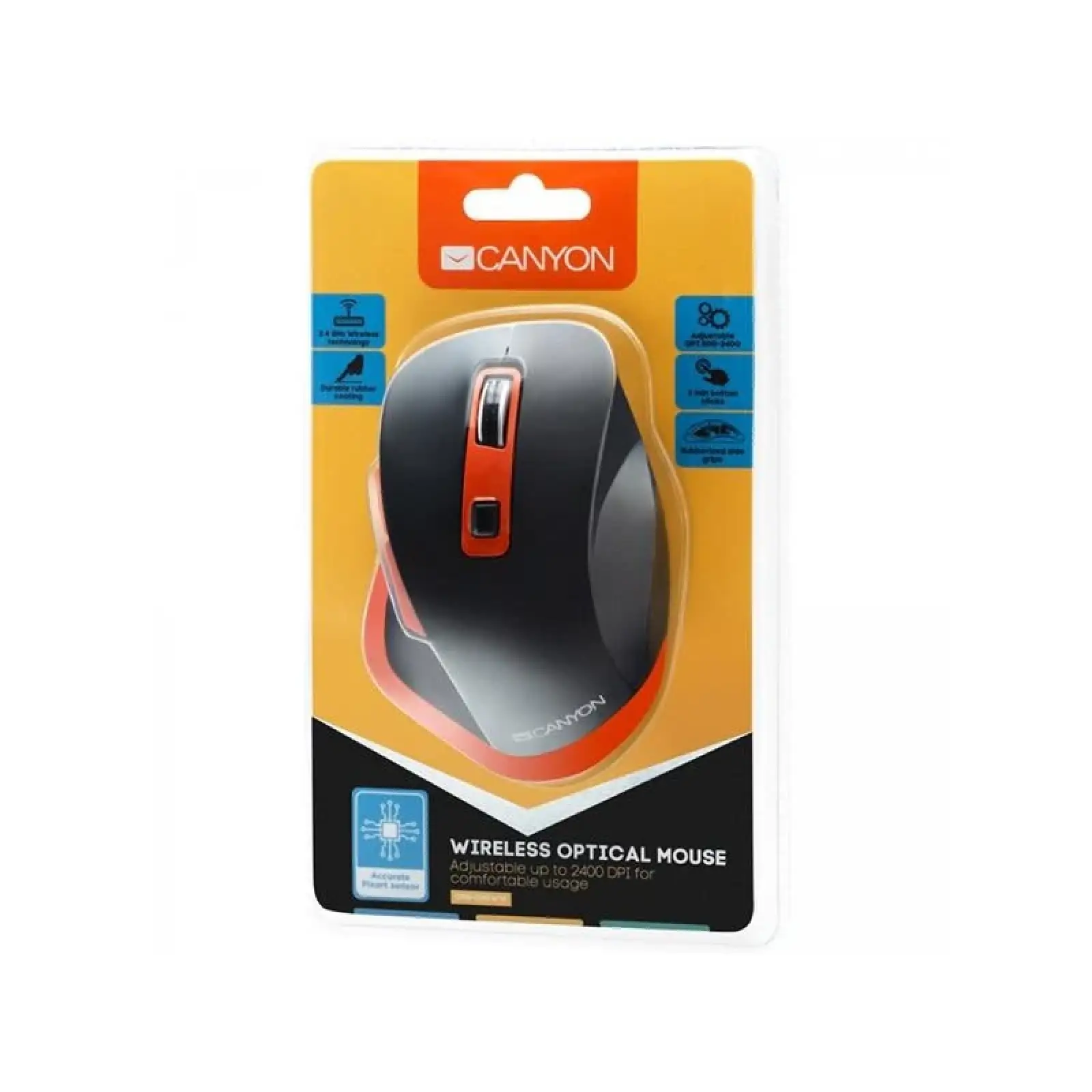 Миша бездротова Canyon CNS-CMSW14DG Black/Orange USB UA