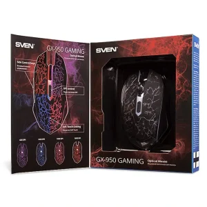 Миша Sven GX-950 Gaming Black USB, 00530078 UA