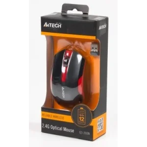 Миша бездротова A4Tech G3-200N Black/Red USB V-Track, G3-200N (Black+Red) UA