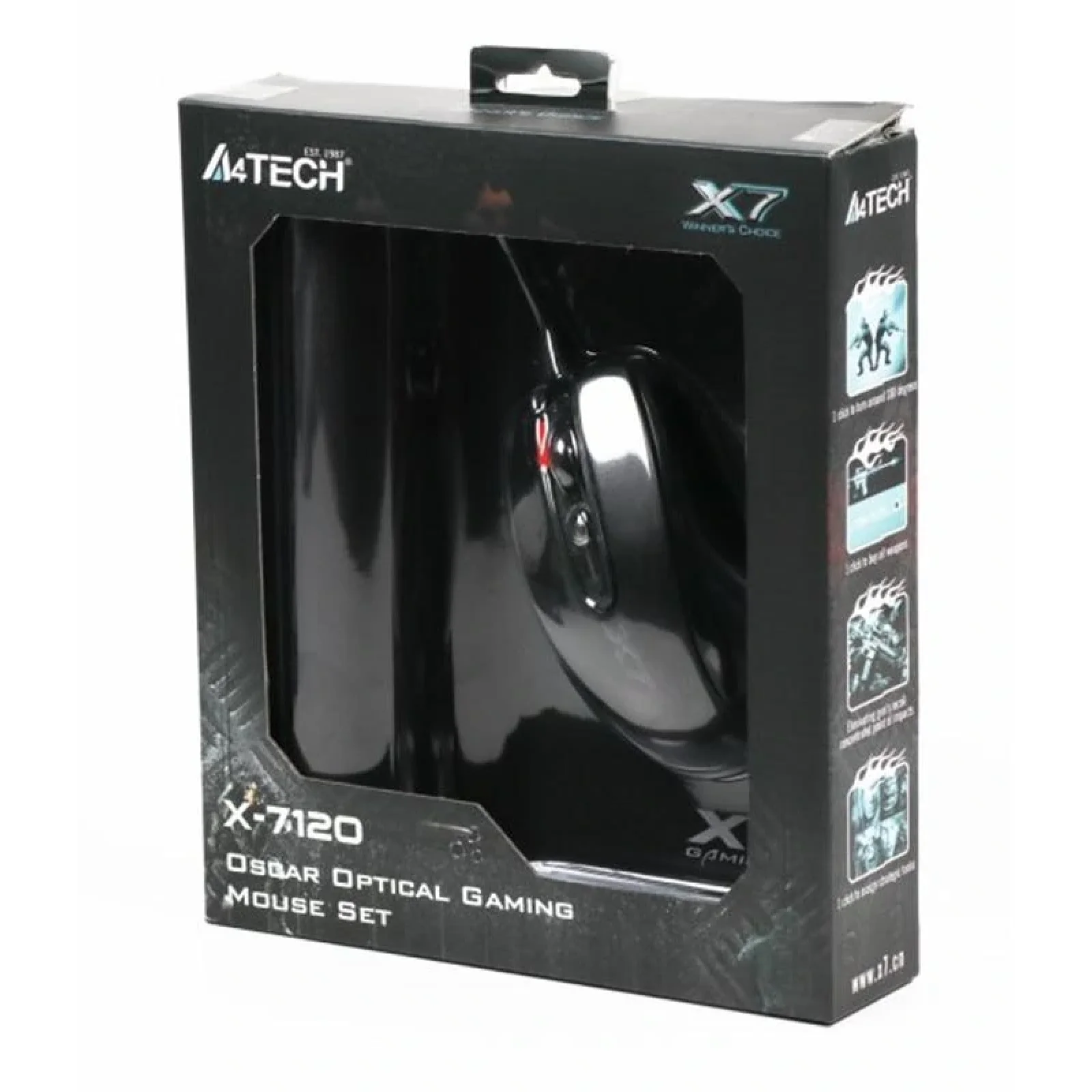 Миша A4Tech X-710BK Black USB + килимок A4Tech X7-200MP, X-7120 UA