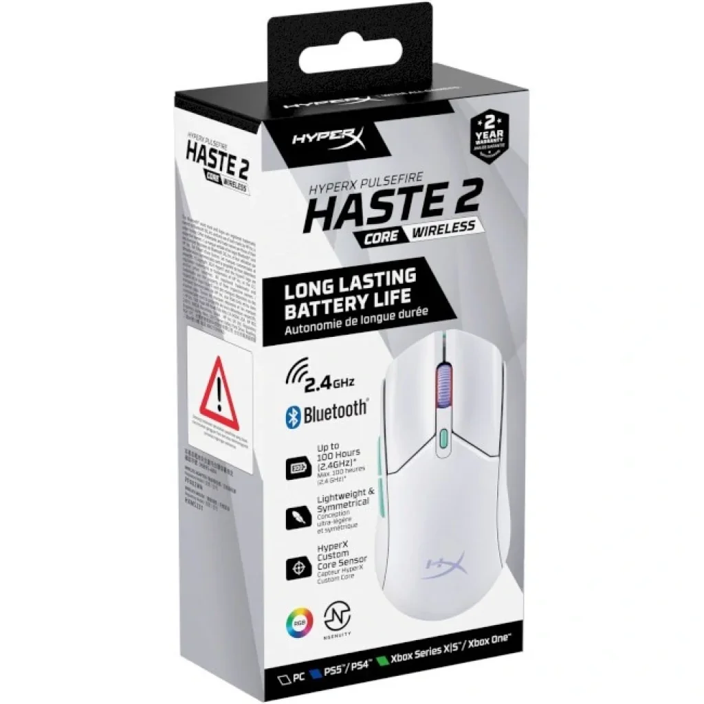 Миша бездротова HyperX Pulsefire Haste 2 Core Wireless White (8R2E7AA) UA