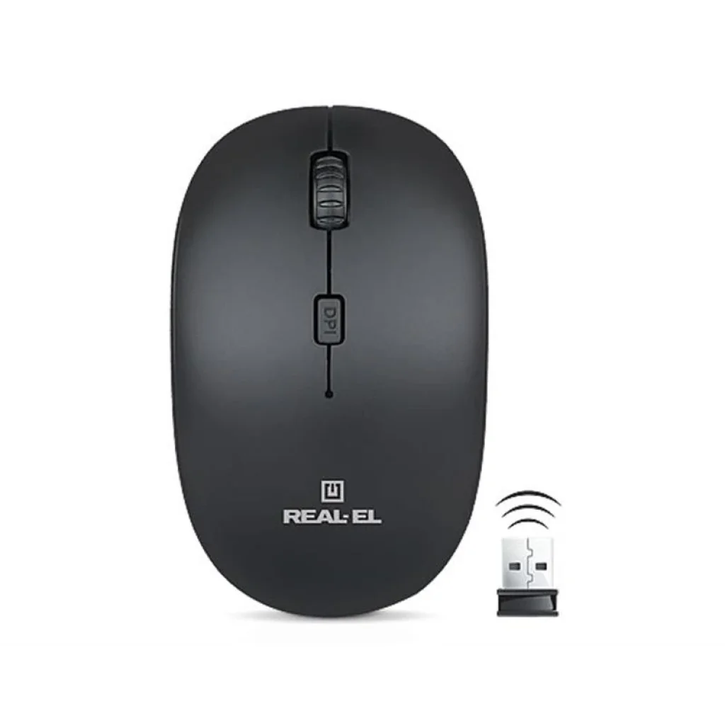 Мышь беспроводная REAL-EL RM-301 Black USB, EL123200022 UA
