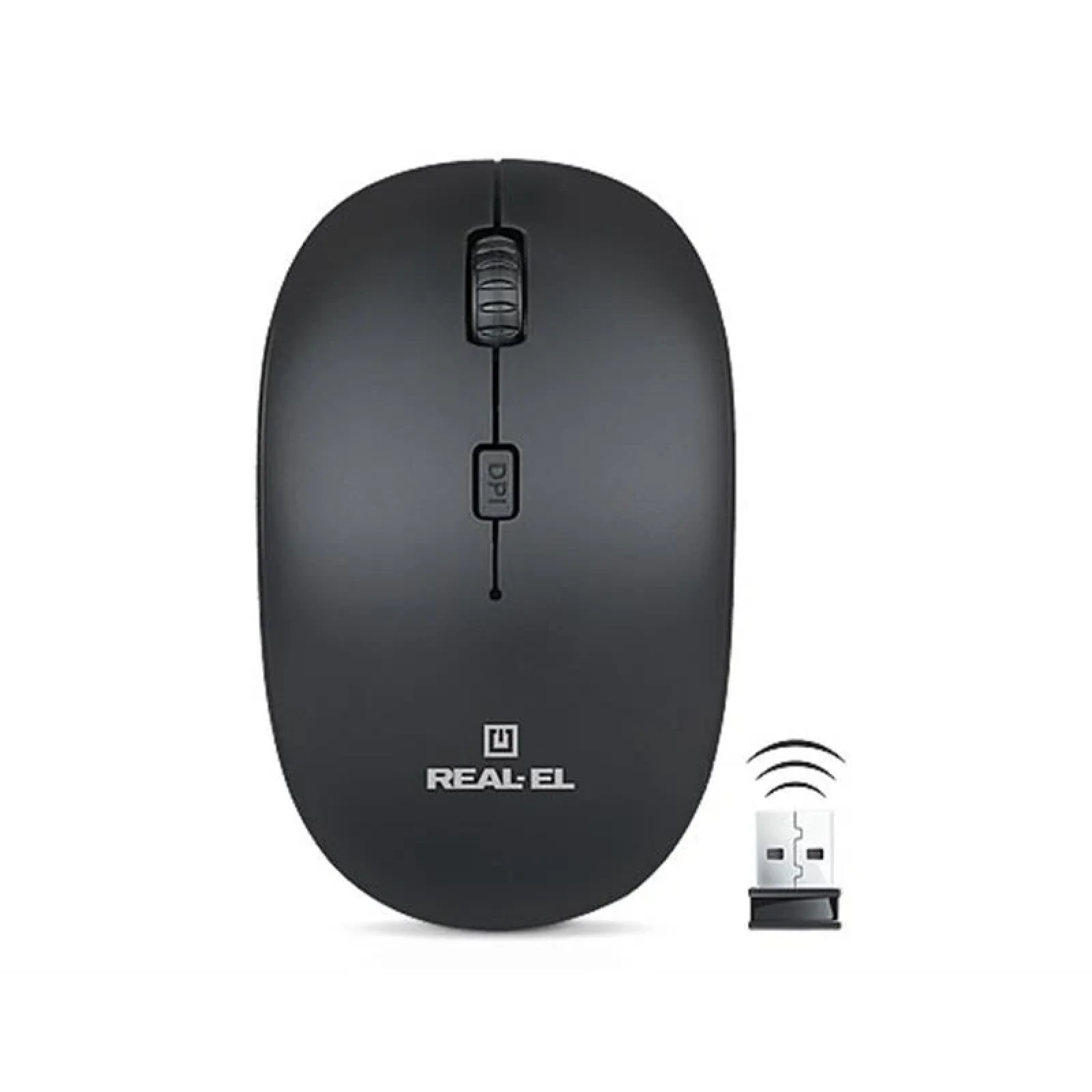 Мышь беспроводная REAL-EL RM-301 Black USB, EL123200022 UA