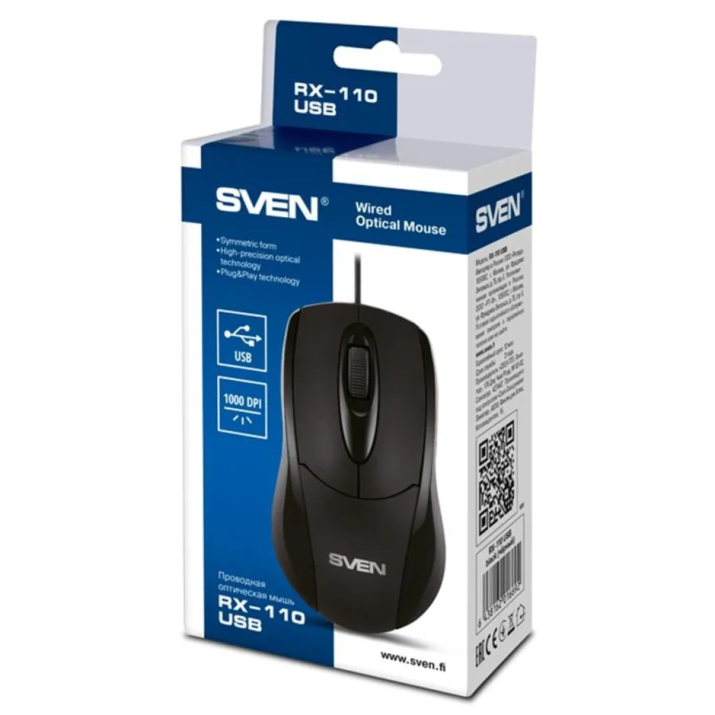 Миша Sven RX-110 Black USB, 00530086 UA