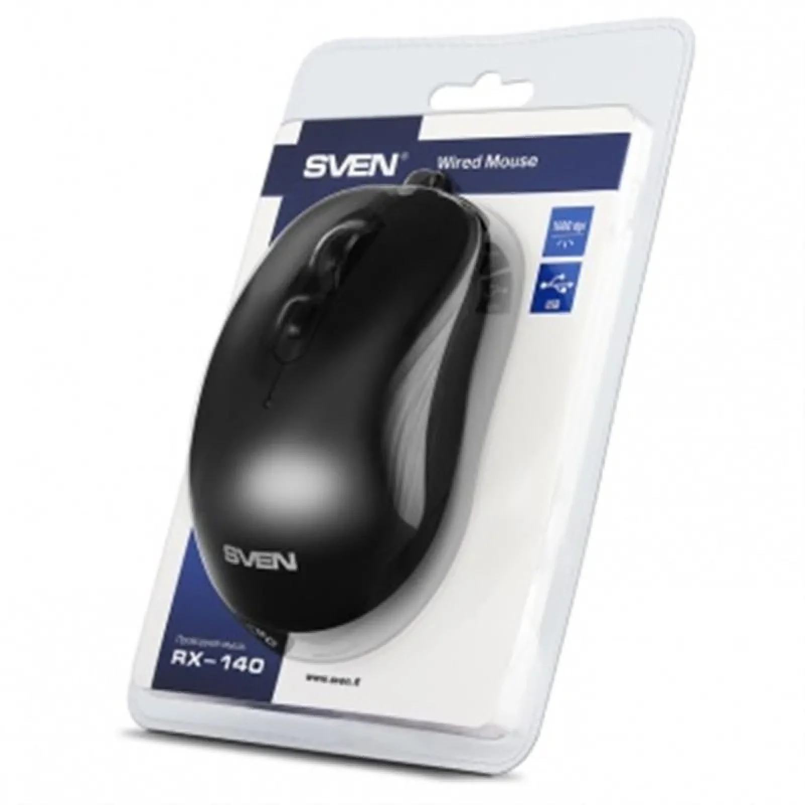 Мышь Sven RX-140 Black USB, 00530088 UA