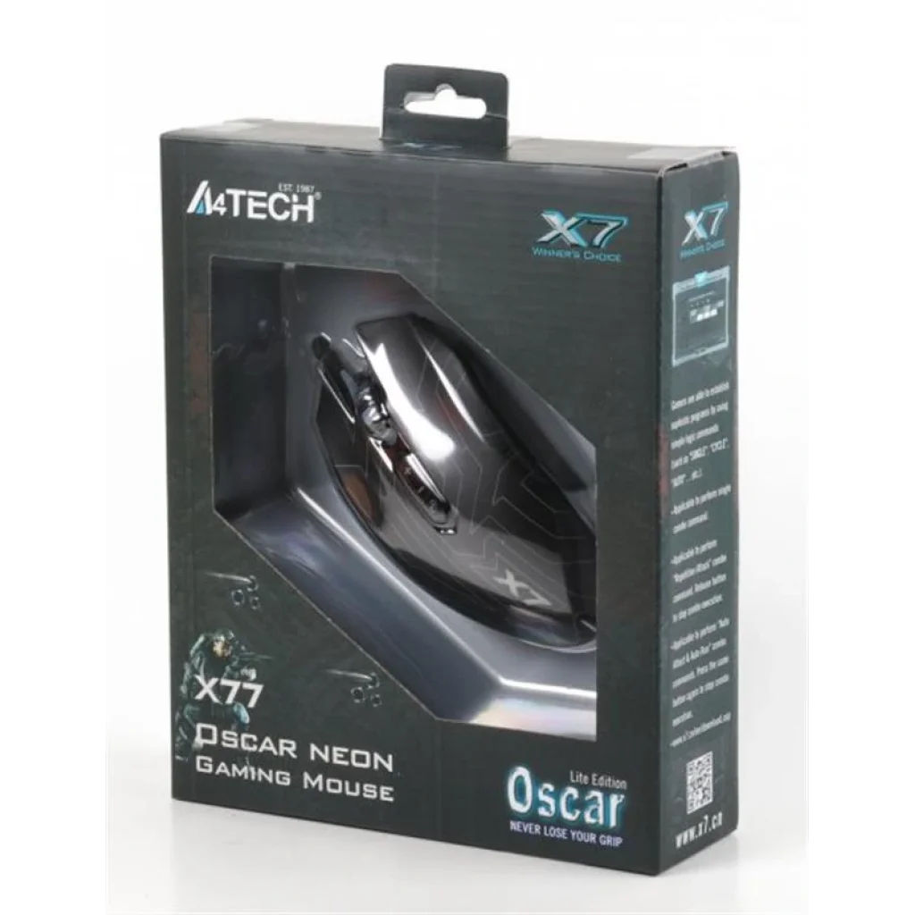 Мышь A4Tech X77 Oscar Neon Black USB, X77 (Black) UA
