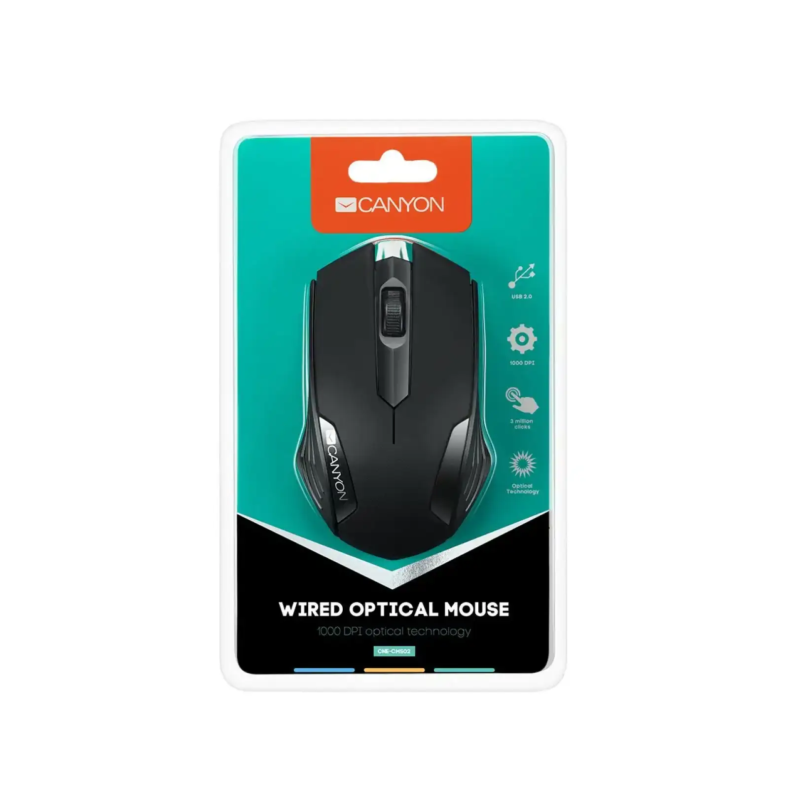 Мышь Canyon CNE-CMS02B Black USB UA