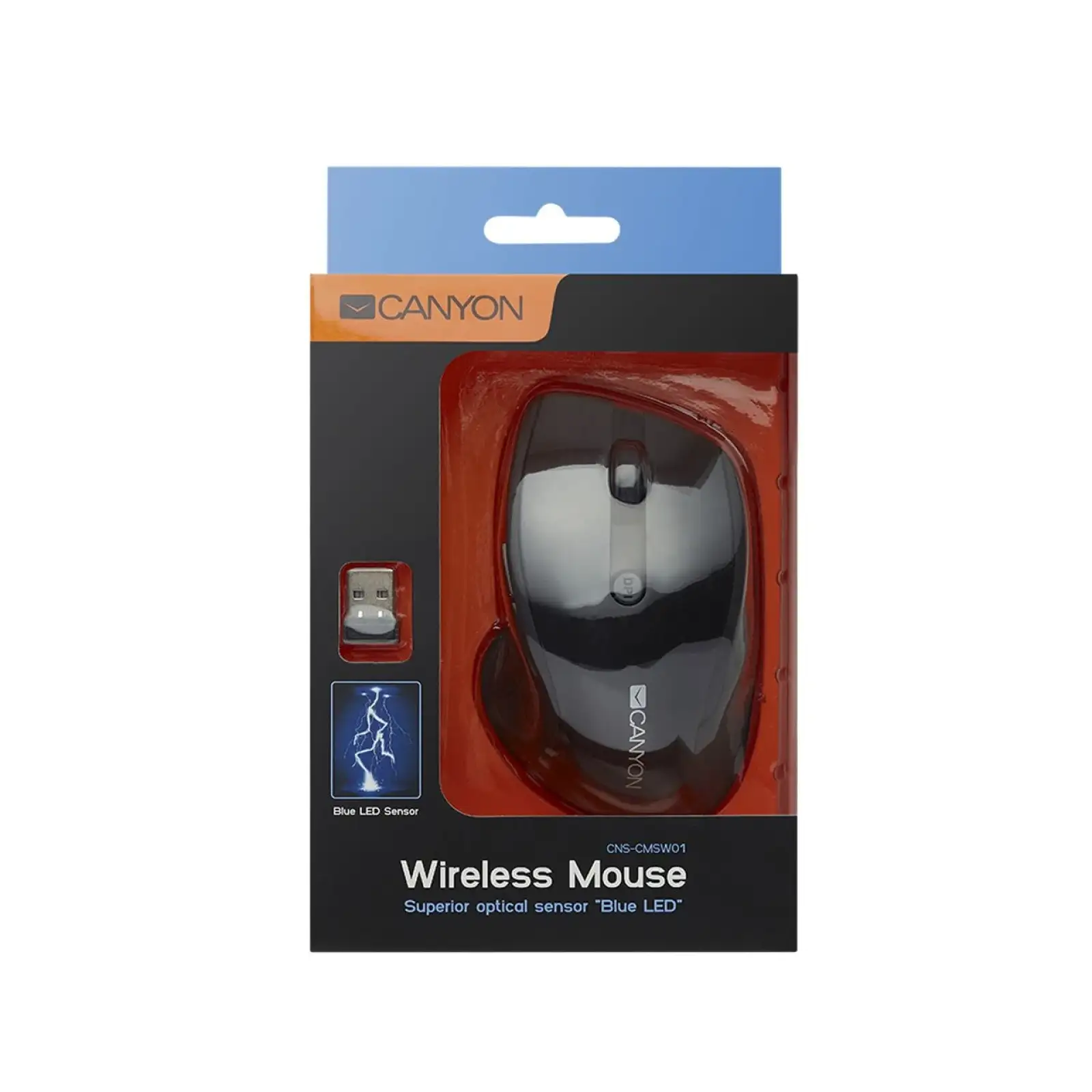 Мышь беспроводная Canyon CNS-CMSW01B Black USB UA