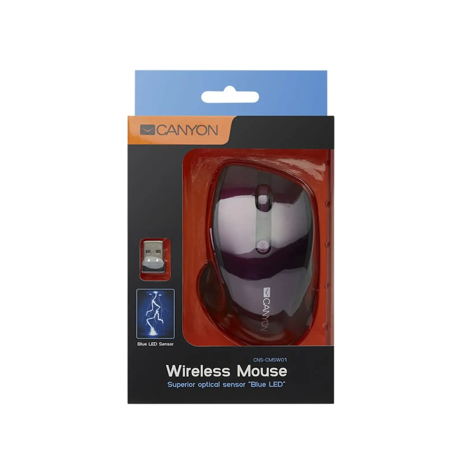 Мышь беспроводная Canyon CNS-CMSW01P Purple USB UA