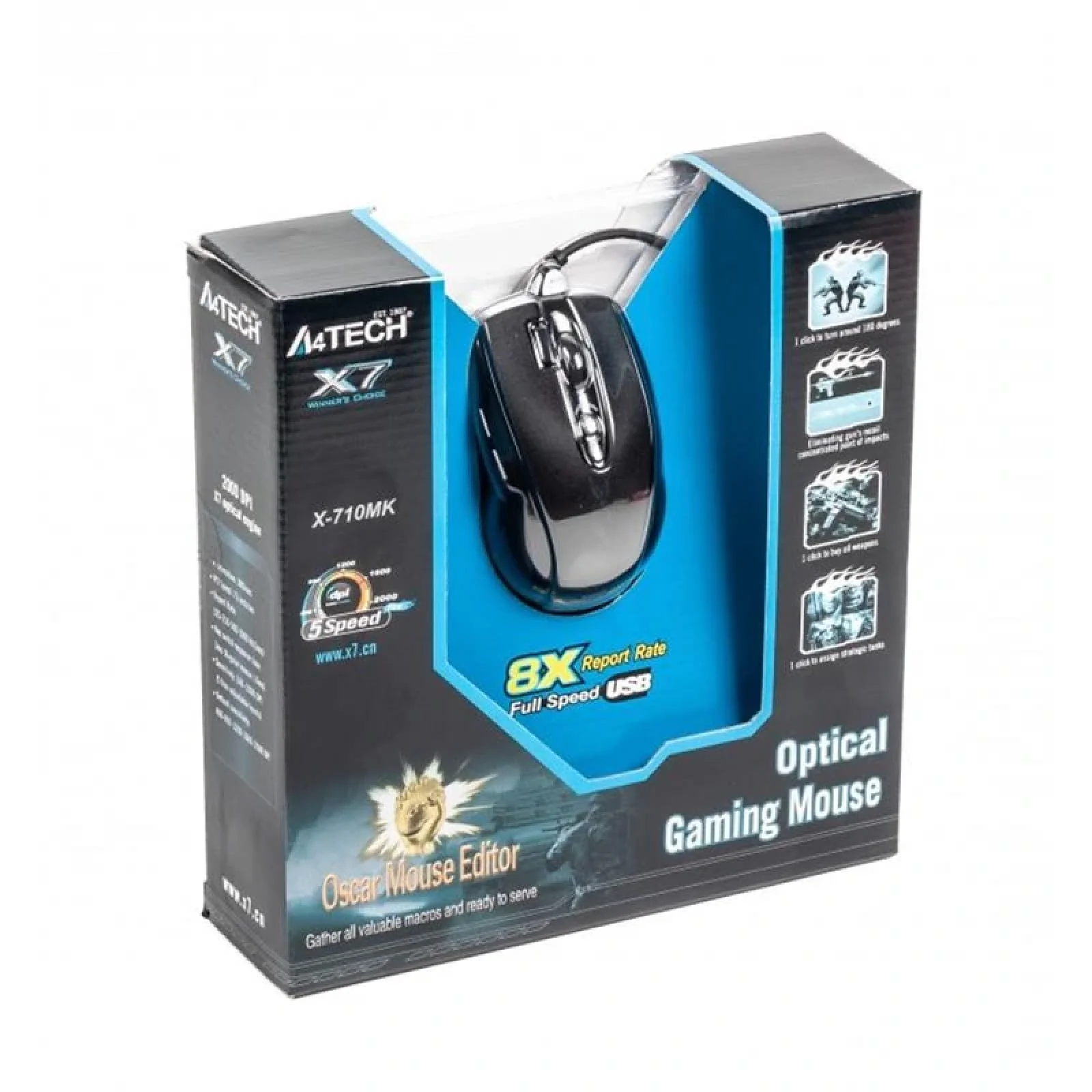 Миша A4Tech X-710MK Black USB, X-710 MK USB Black UA