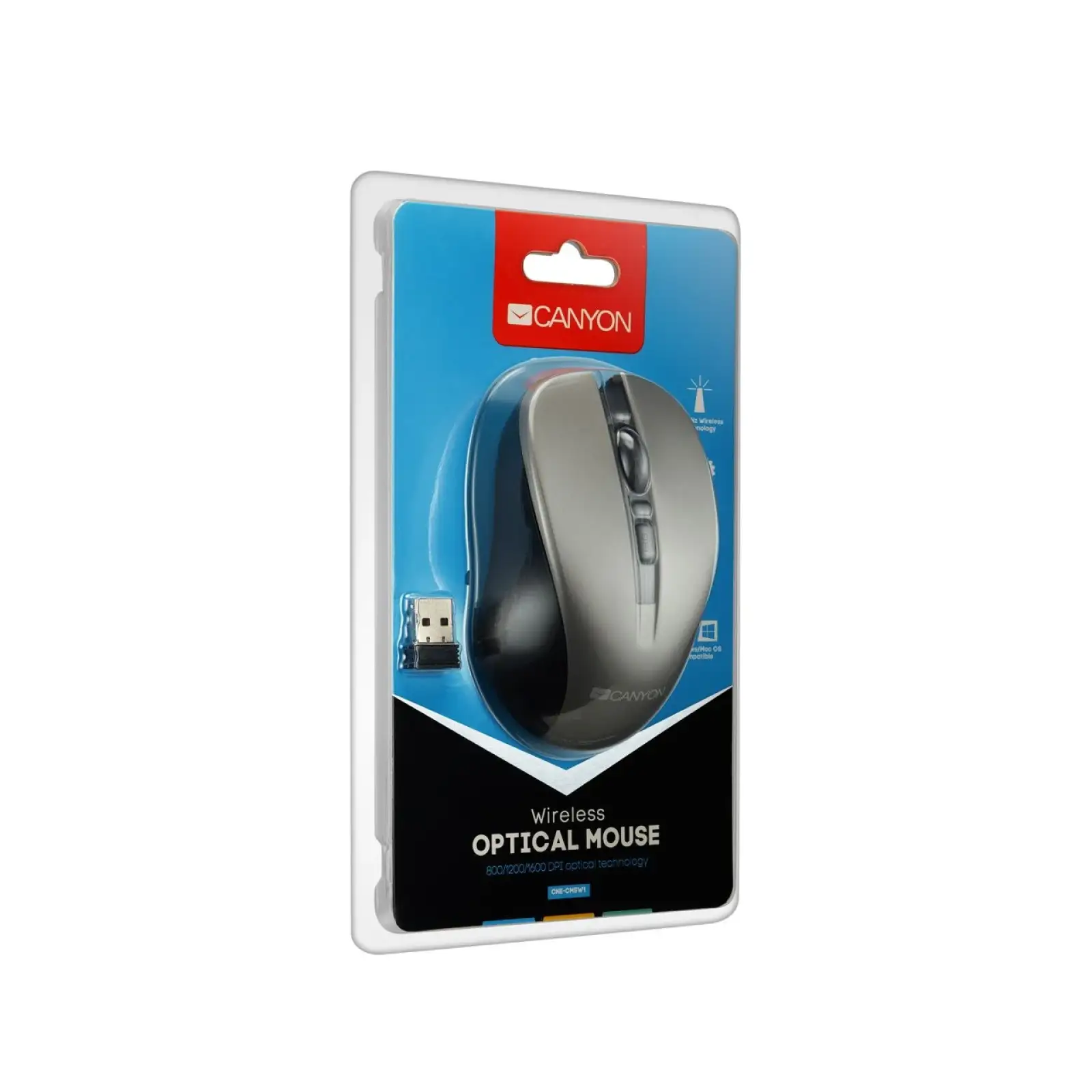 Миша бездротова Canyon CNE-CMSW1G Grey USB UA