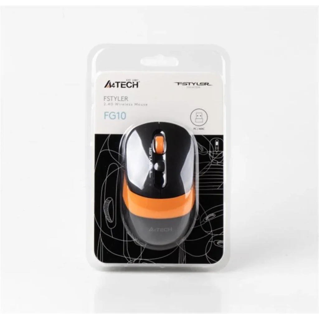 Мышь беспроводная A4Tech FG10 Black/Orange USB, FG10 (Orange) UA