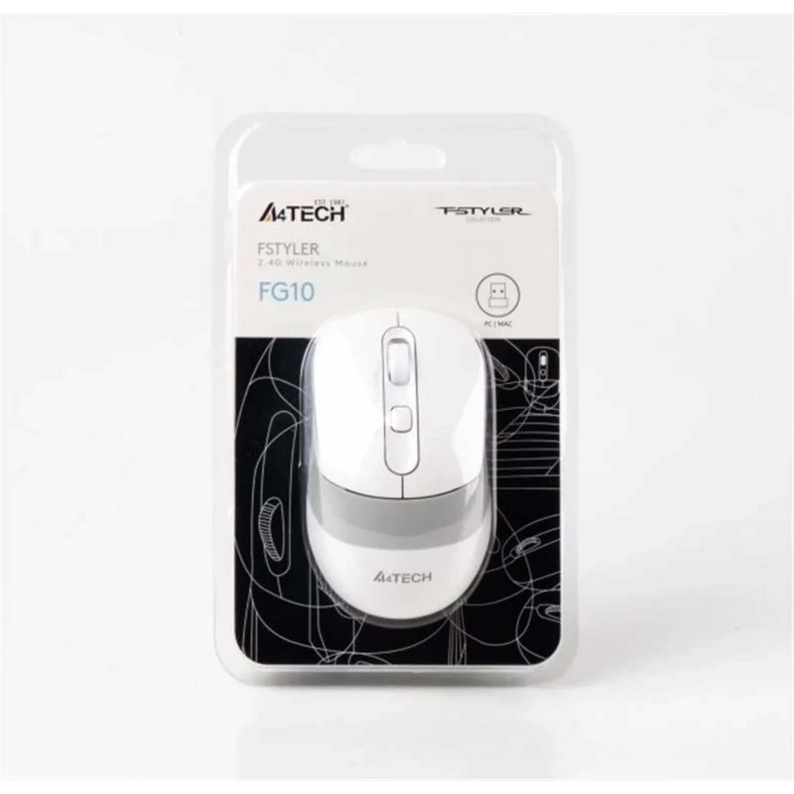 Мышь беспроводная A4Tech FG10 White USB, FG10 (White) UA