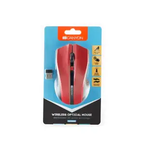 Мышь беспроводная Canyon CNE-CMSW05R Red USB UA