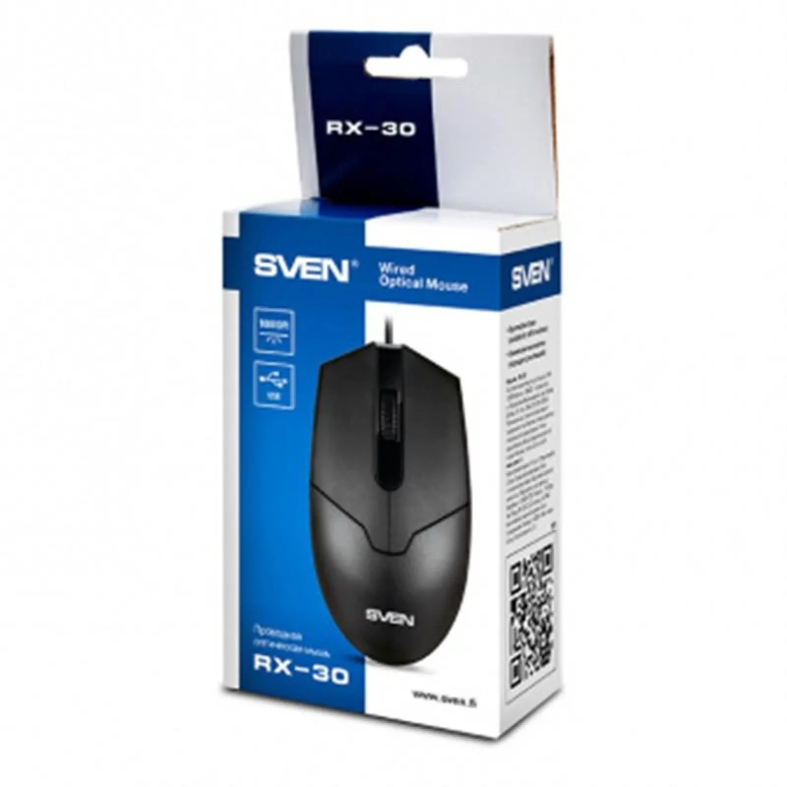 Мышь Sven RX-30 Black USB, 00530091 UA