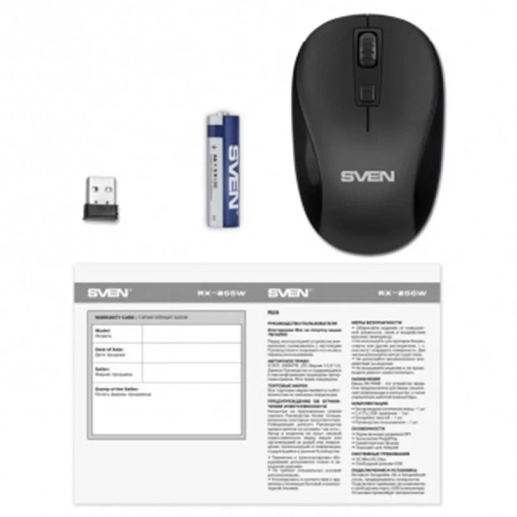 Миша бездротова Sven RX-255W Black USB, 00530098 UA
