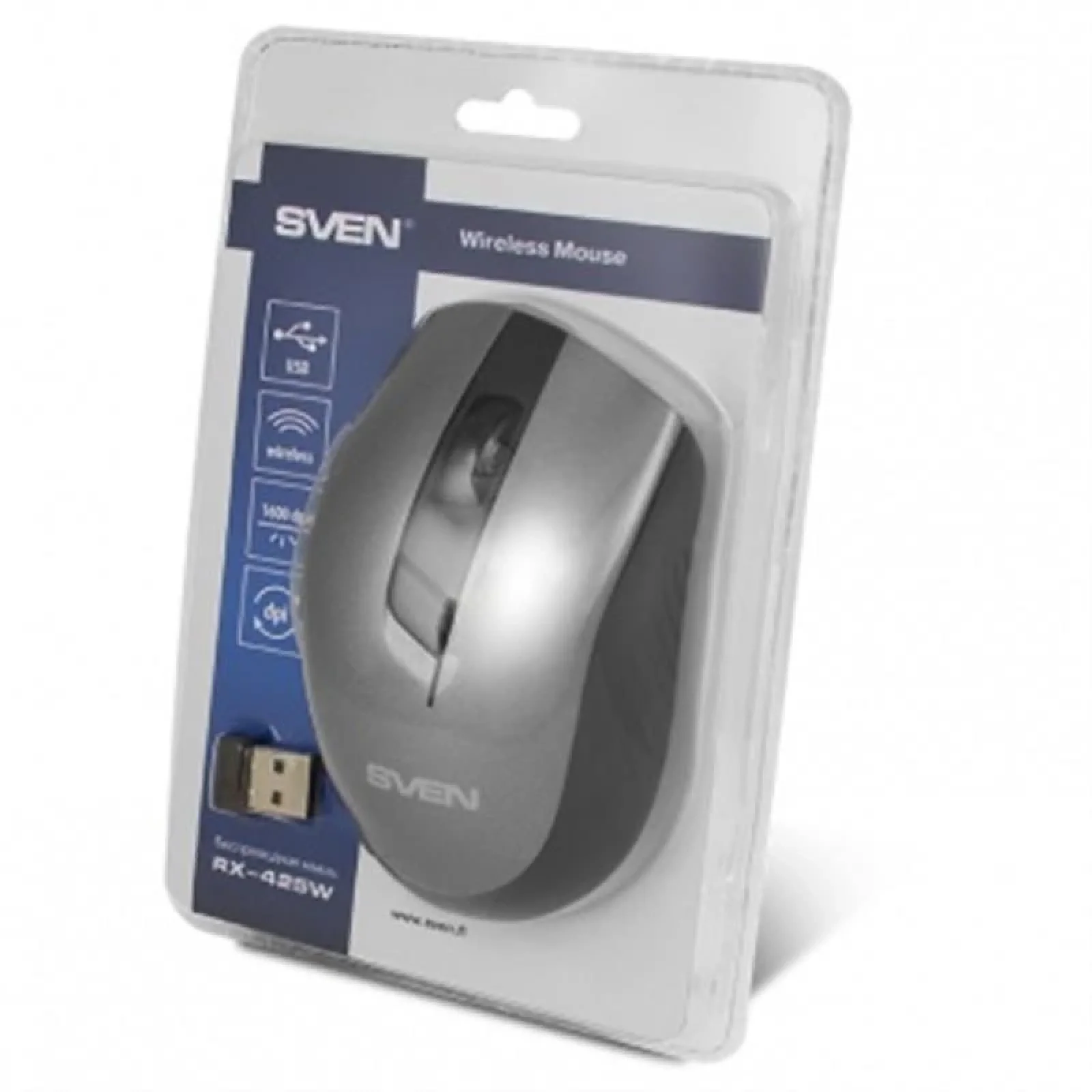 Мышь беспроводная Sven RX-425W Gray USB, 00530105 UA