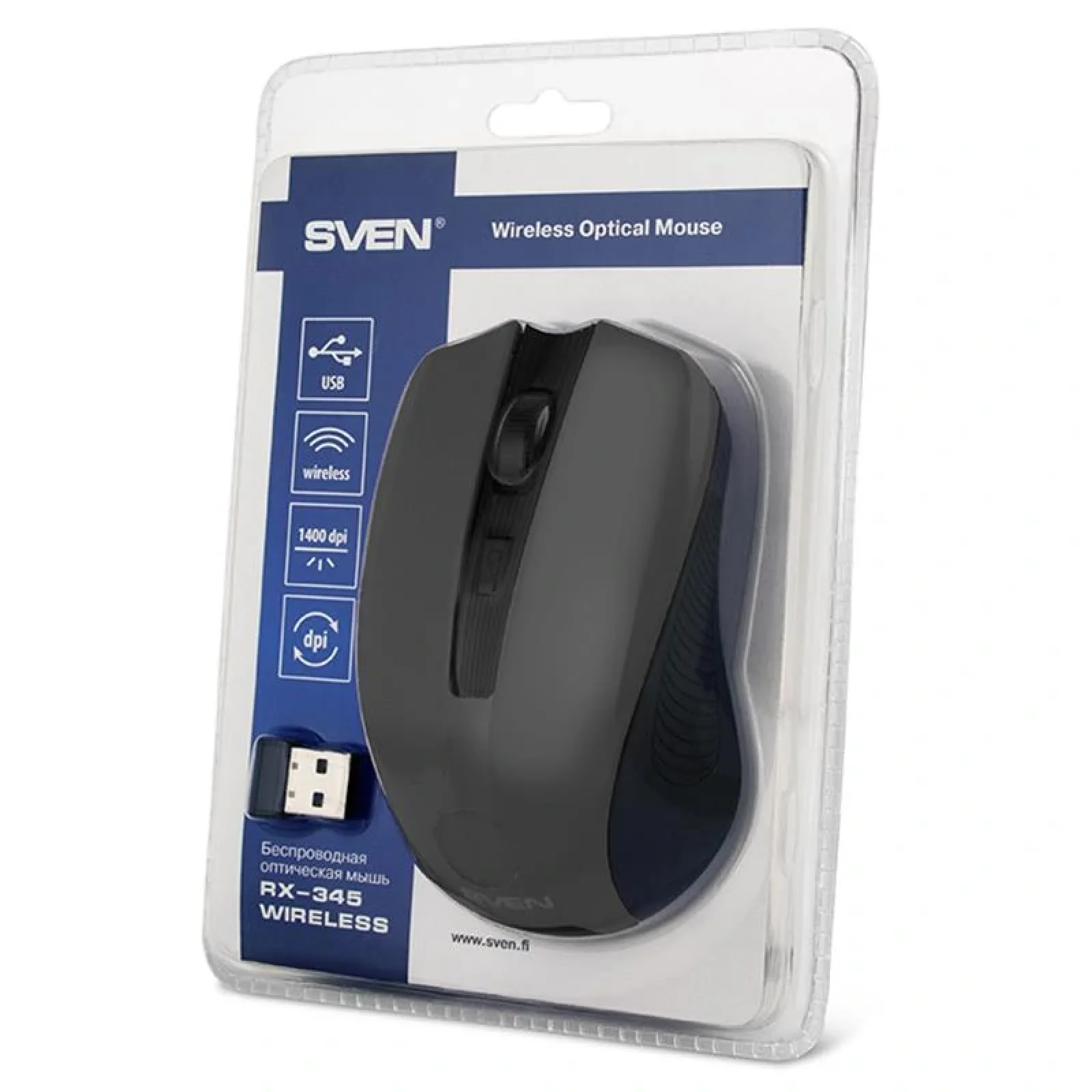 Мышь беспроводная Sven RX-345W Grey USB, 00530101 UA