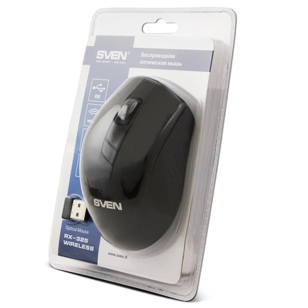 Миша бездротова Sven RX-325W Black USB, 00530100 UA