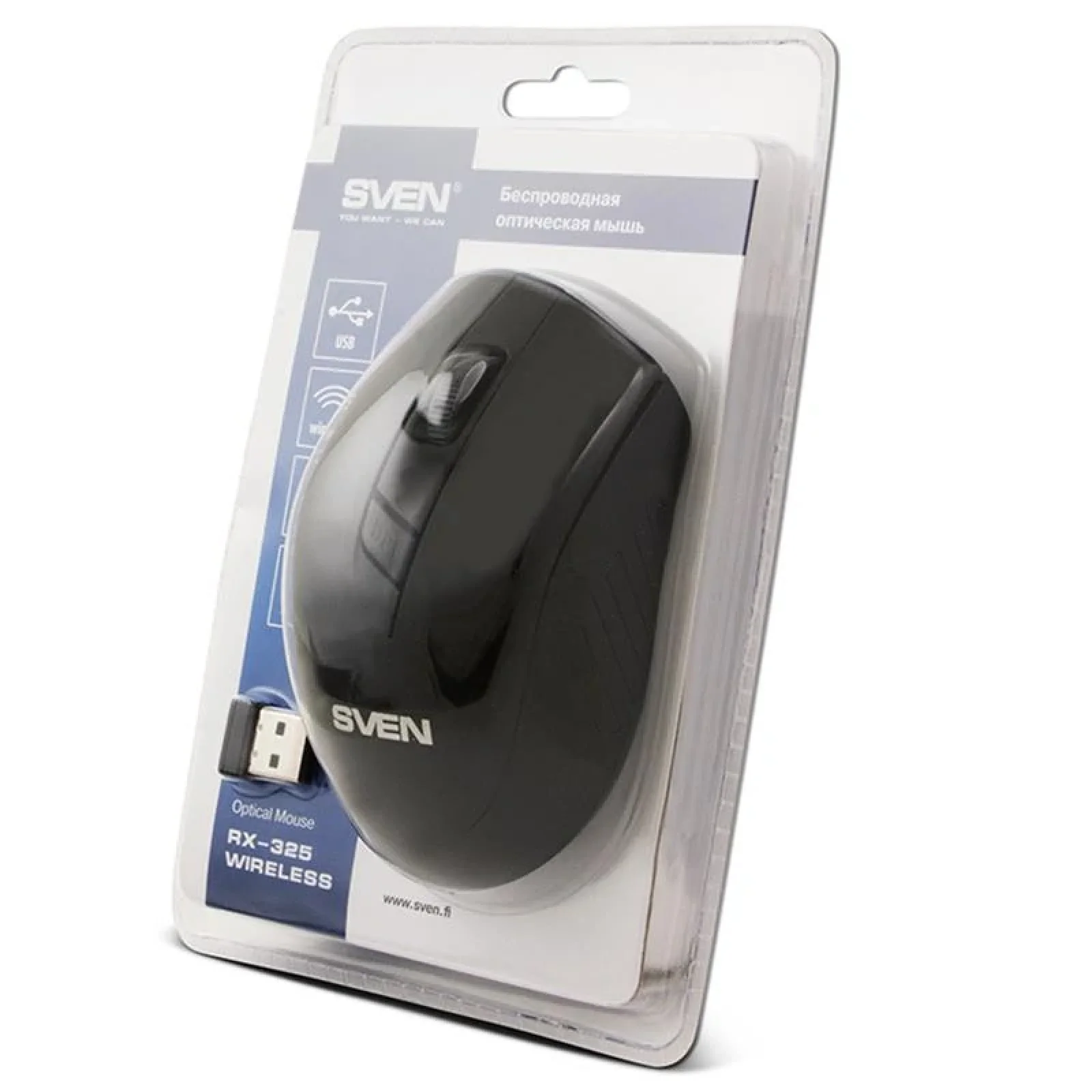 Миша бездротова Sven RX-325W Black USB, 00530100 UA