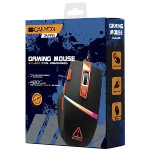 Миша Canyon Sulaco CND-SGM04RGB Black/Orange USB UA