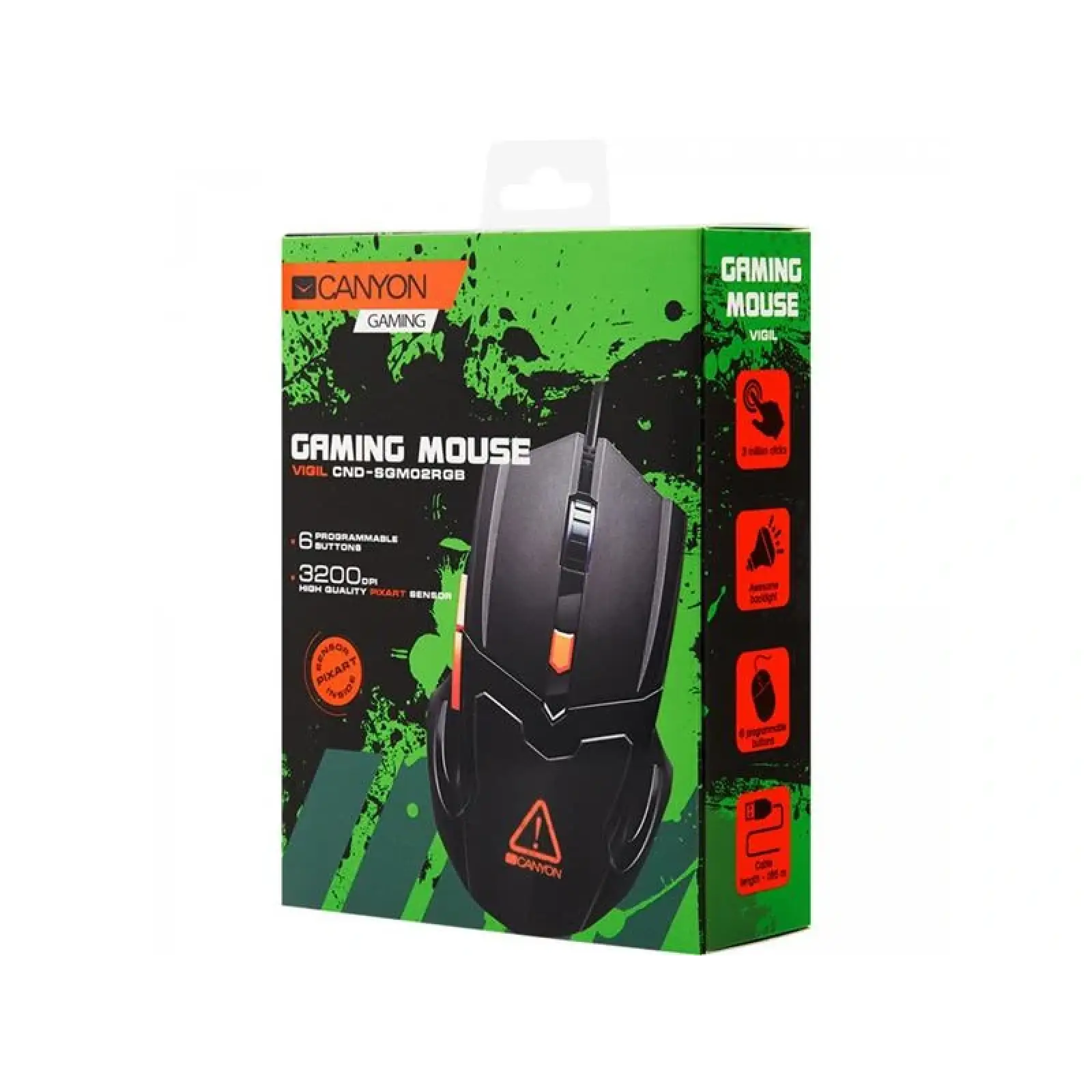 Мышь Canyon Vigil CND-SGM02RGB Black/Orange USB UA
