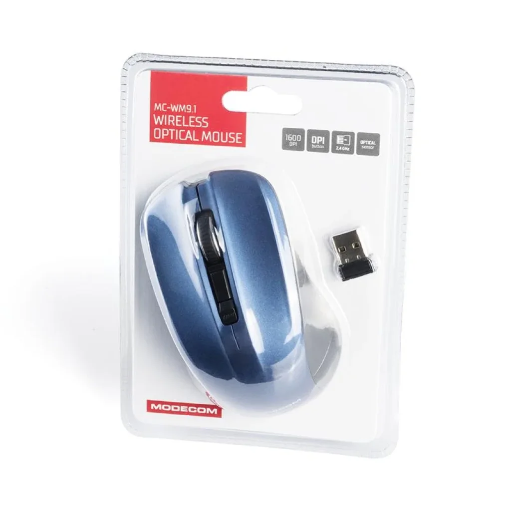Миша бездротова Modecom MC-WM9.1 (M-MC-0WM9.1-140) Black/Blue USB UA