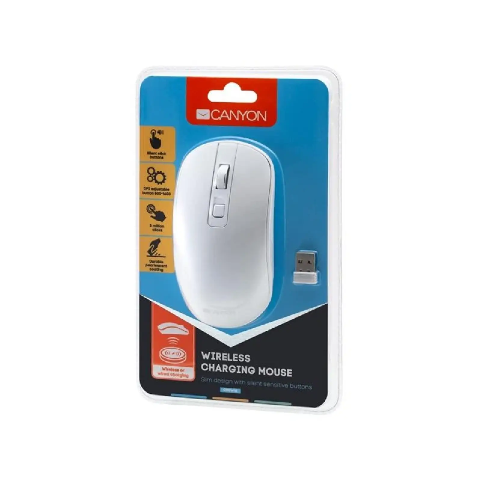 Мышь беспроводная Canyon CNS-CMSW18PW White USB UA
