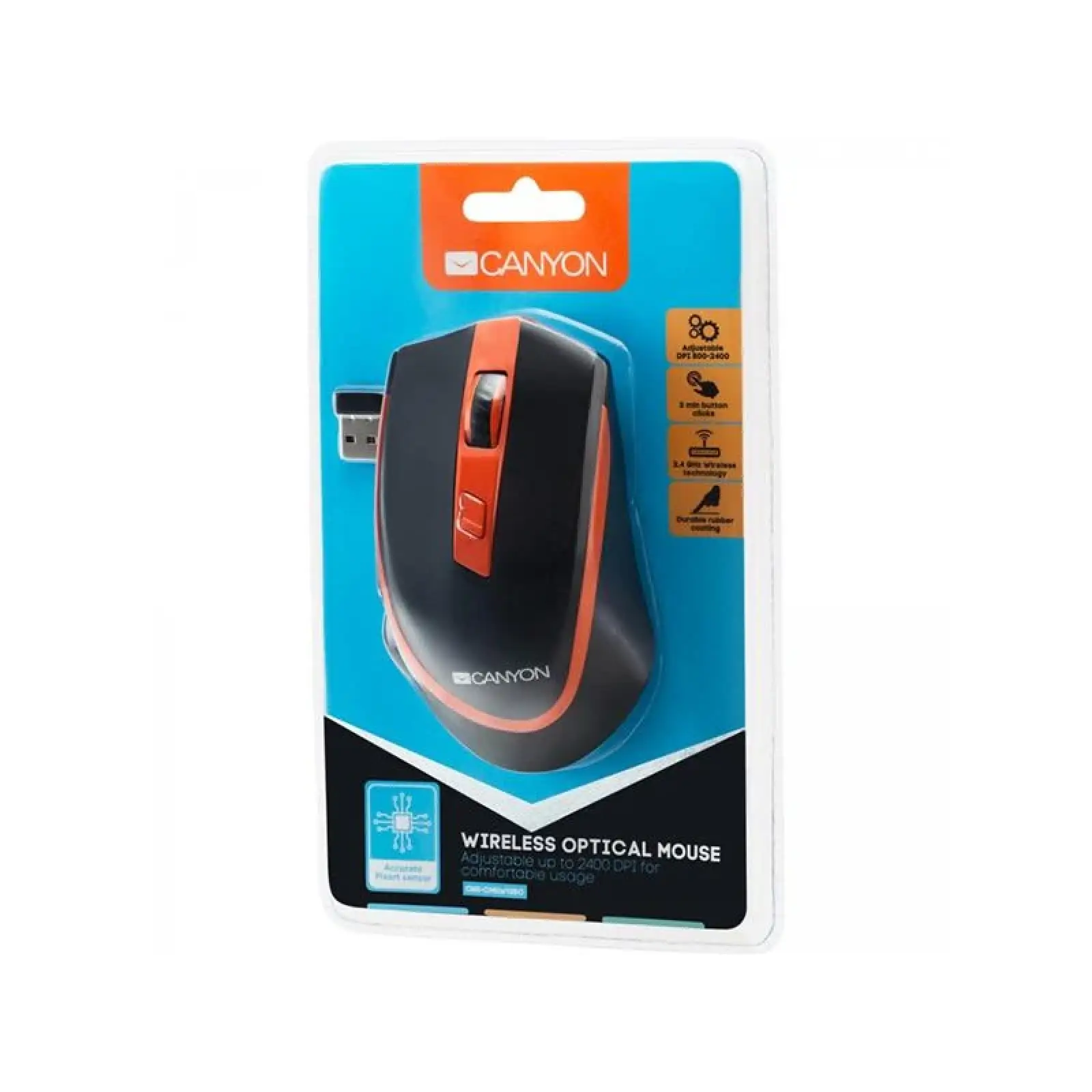 Мышь беспроводная Canyon CNS-CMSW13BO Black/Orange USB UA