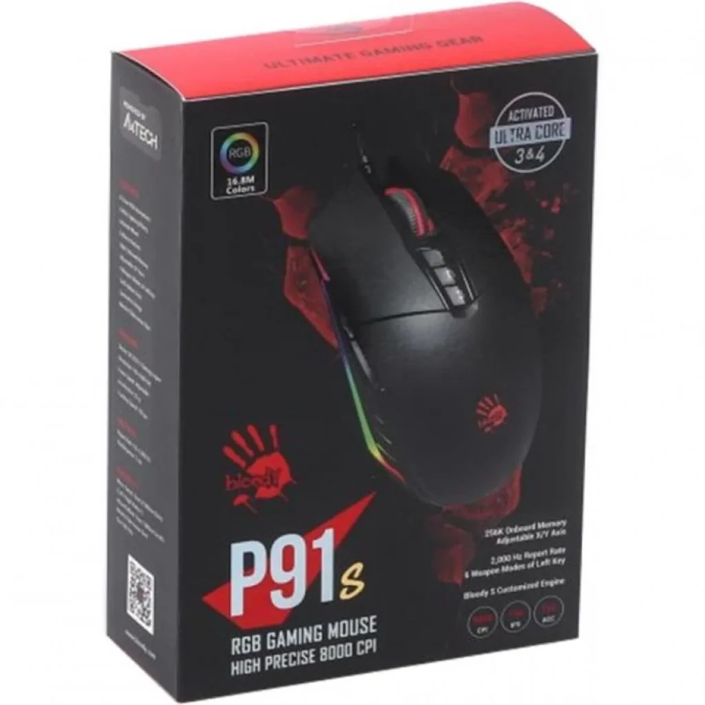 Миша A4Tech Bloody P91s RGB Black USB, P91s Bloody (Black) UA