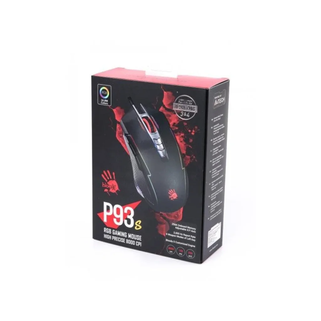 Миша A4Tech P93s Bloody Black USB, P93s Bloody (Stone black) UA