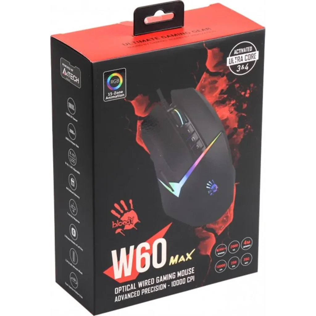 Миша A4Tech Bloody W60 Max Stone Black, W60 Max Bloody (Stone black) UA
