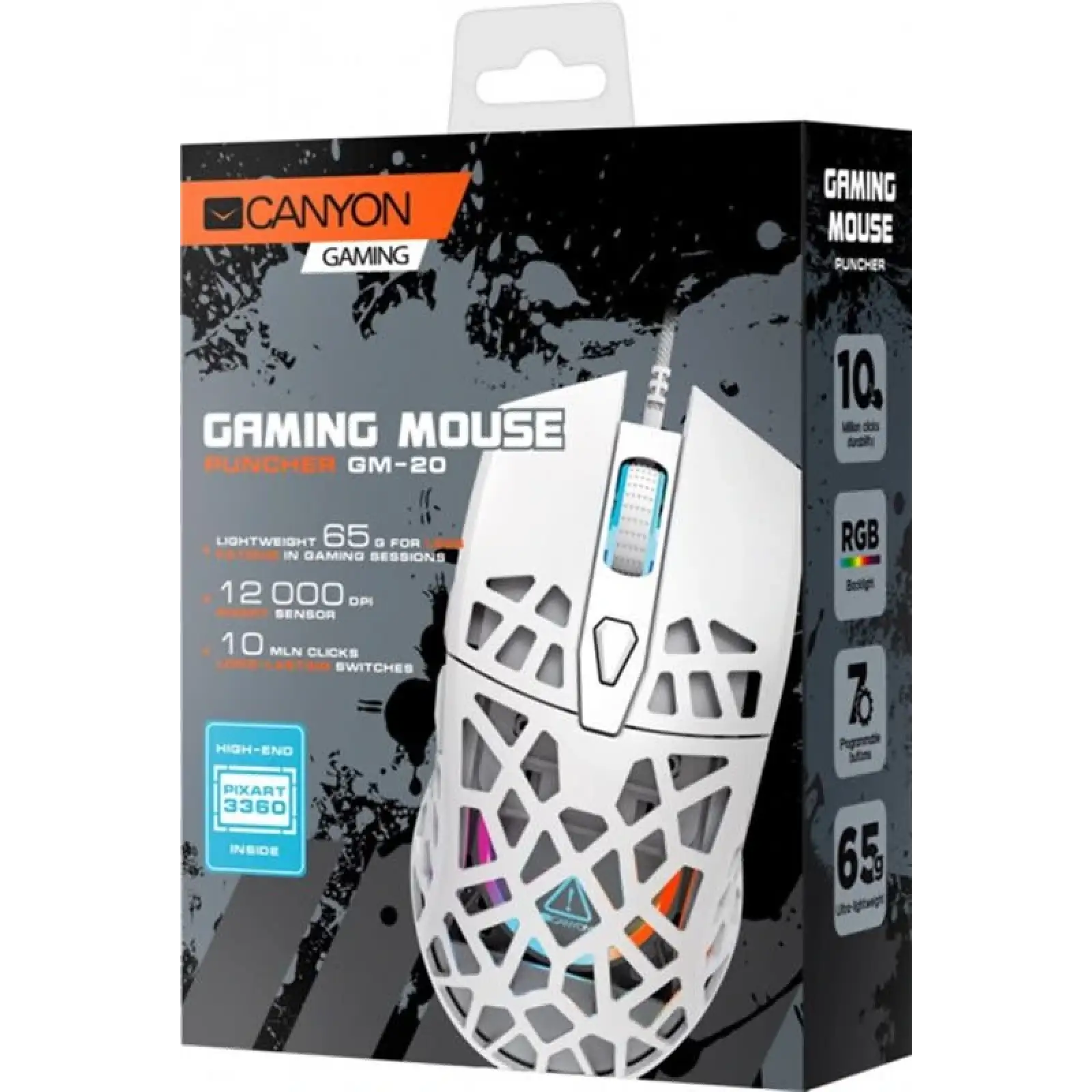 Миша Canyon Puncher CND-SGM20W White USB UA