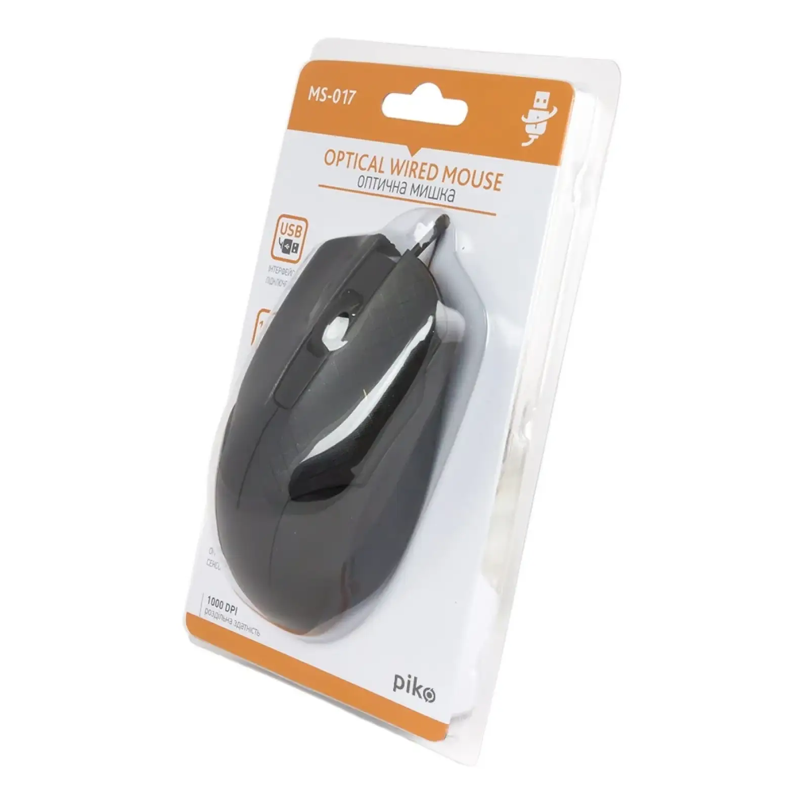 Миша Piko MS-017 (1283126472497) Black USB UA
