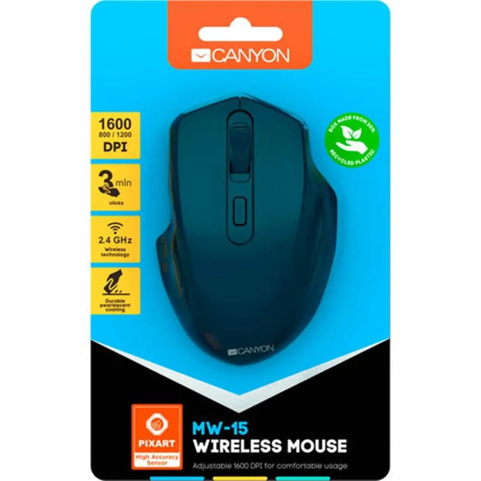 Миша бездротова Canyon MW-15 Dark Blue (CNE-CMSW15DB) USB UA