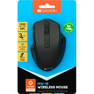 Мышь беспроводная Canyon MW-15 Black (CNE-CMSW15B) USB UA